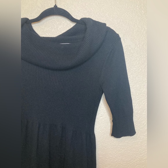 Evan Picone Cowl Neck Sweater Dress Petite Midi Length 3/4 Sleeves Cotton Angora - Picture 4 of 9